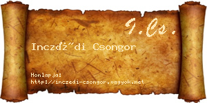 Inczédi Csongor névjegykártya