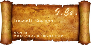 Inczédi Csongor névjegykártya